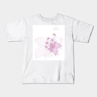 delicate pink butterflies and flowers Kids T-Shirt